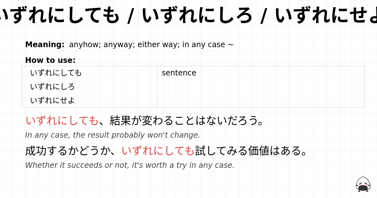 いずれにしても / いずれにしろ / いずれにせよ flashcard