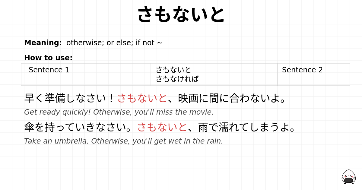 さもないと flashcard