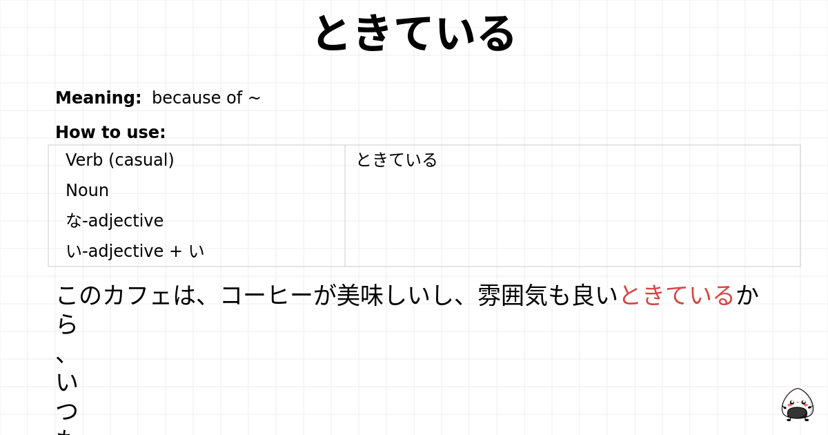 ときている flashcard