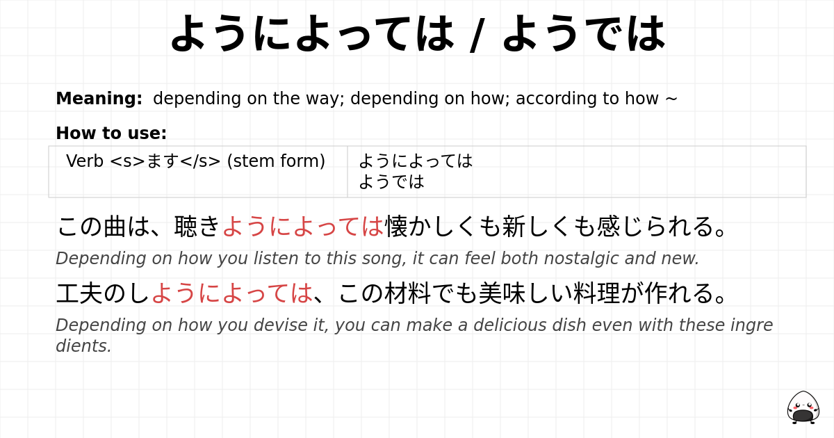 ようによっては / ようでは flashcard