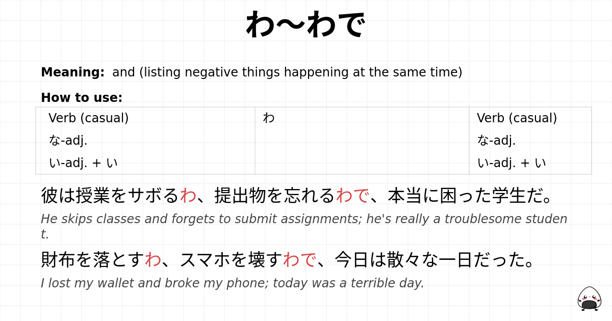 わ〜わで flashcard