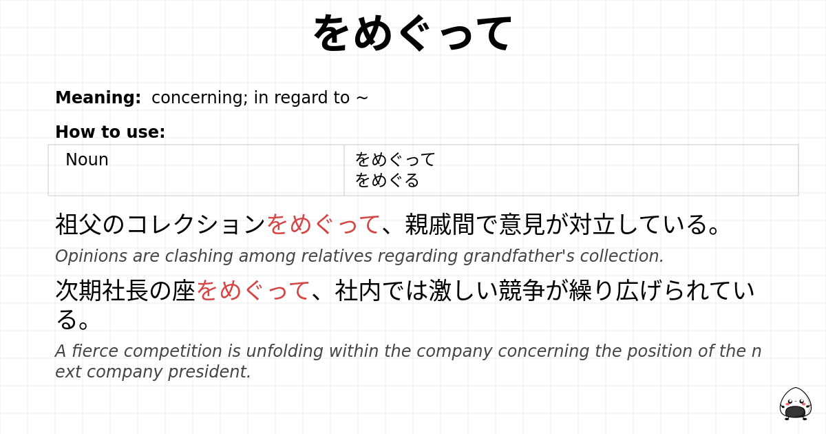 をめぐって flashcard