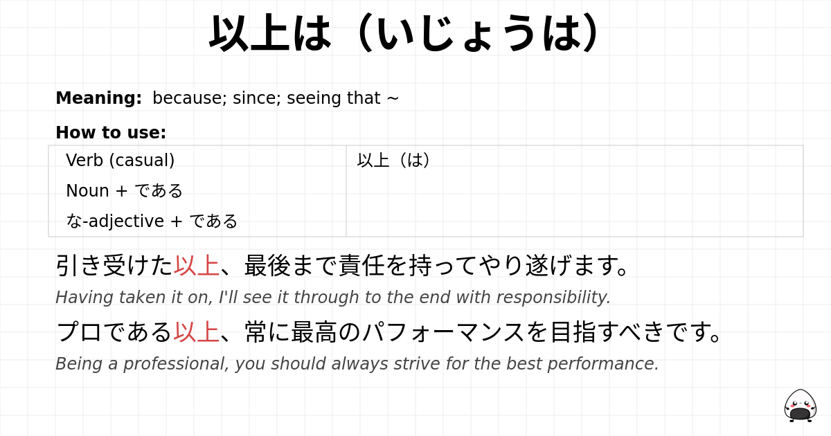 以上は（いじょうは） flashcard