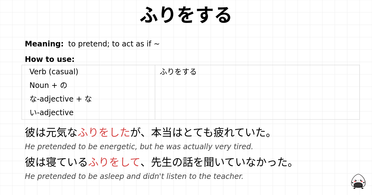 ふりをする flashcard