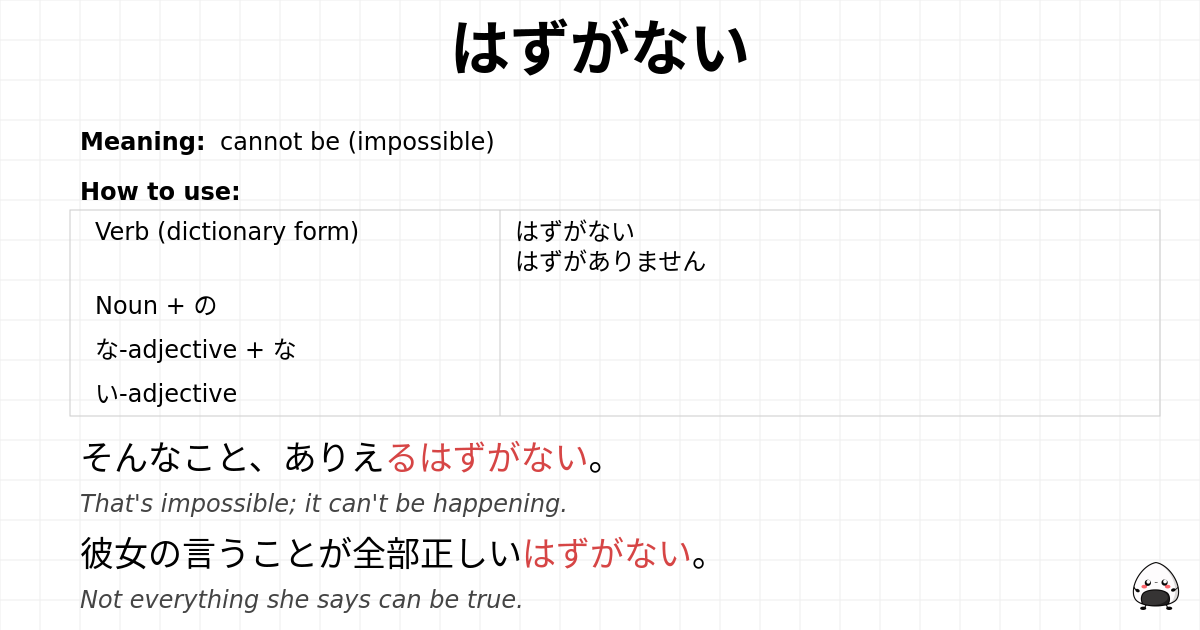 はずがない flashcard