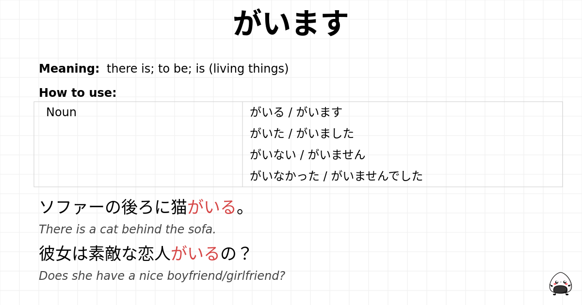 がいます flashcard